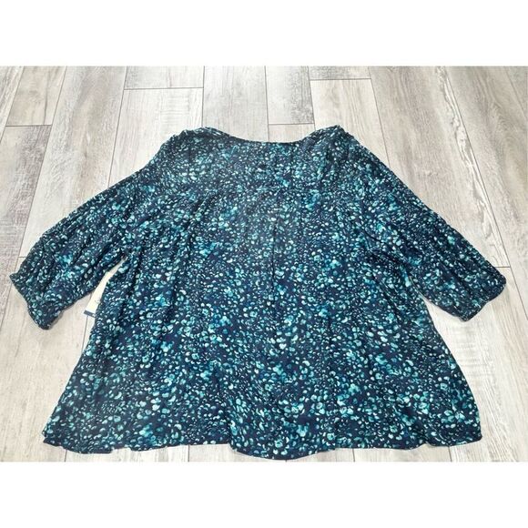 Terra & Sky full figure blue blouse plus size 3X - Picture 8 of 12